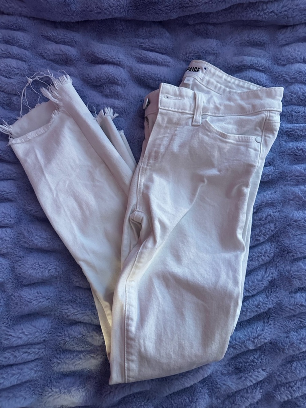 Paige Denim Skyline Skinny Ankle Peg White Jeans Size 26 Good Condition